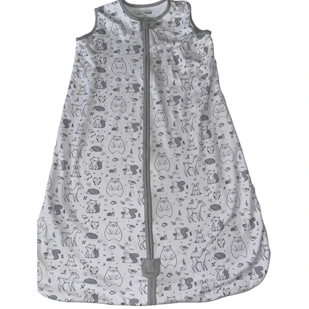 Mama Cheetah Wearable Blanket Size Medium 6-12 Months Gray Animal Print Organic